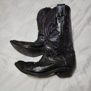 Olathe Black Leather Cowboy Western Boots size 10.5 AAA
